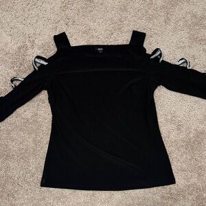 MSK Elegant Black Cold Shoulder Top